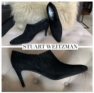 Stuart Weitzman suede brown bootie
